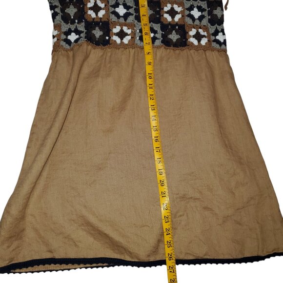 ZARA BLOGGERS’ FAVORITE MIXED CROCHET LINEN DRESS LARGE - Picture 13 of 15